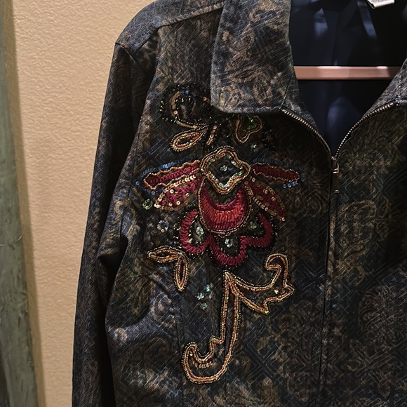 Chico’s Embroidered Denim Jacket - Picture 3 of 7